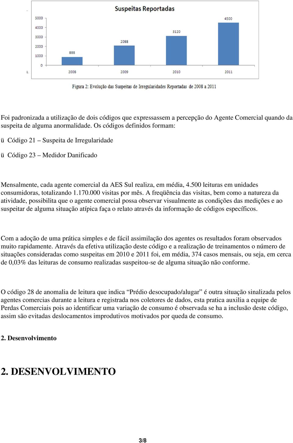 500 leituras em unidades consumidoras, totalizando 1.170.000 visitas por mês.