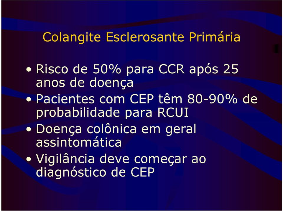 probabilidade para RCUI Doença colônica em geral