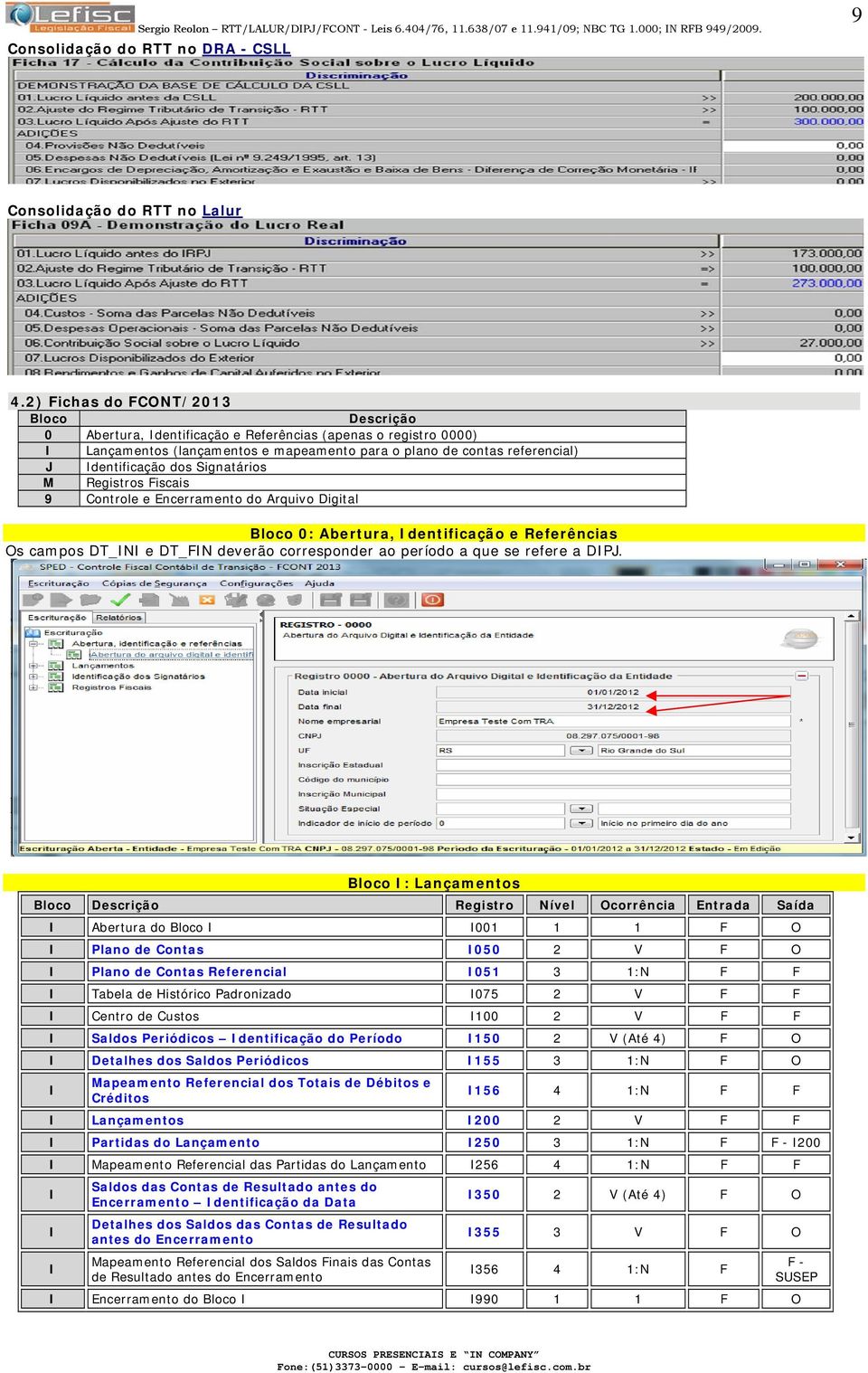 Signatários M Registros Fiscais 9 Controle e Encerramento do Arquivo Digital Bloco 0: Abertura, dentificação e Referências Os campos DT_N e DT_FN deverão corresponder ao período a que se refere a DPJ.