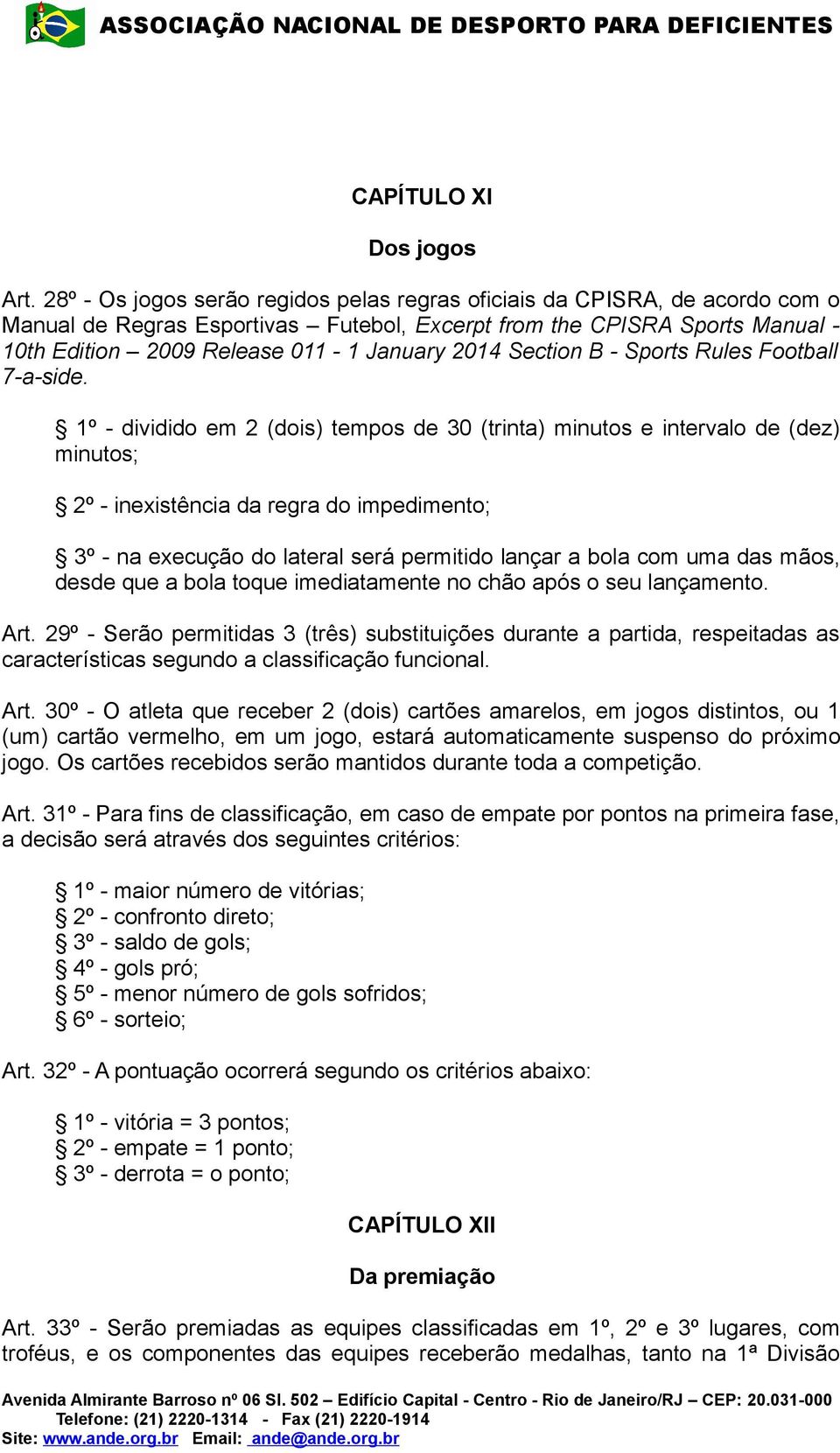 Section B - Sports Rules Football 7-a-side.