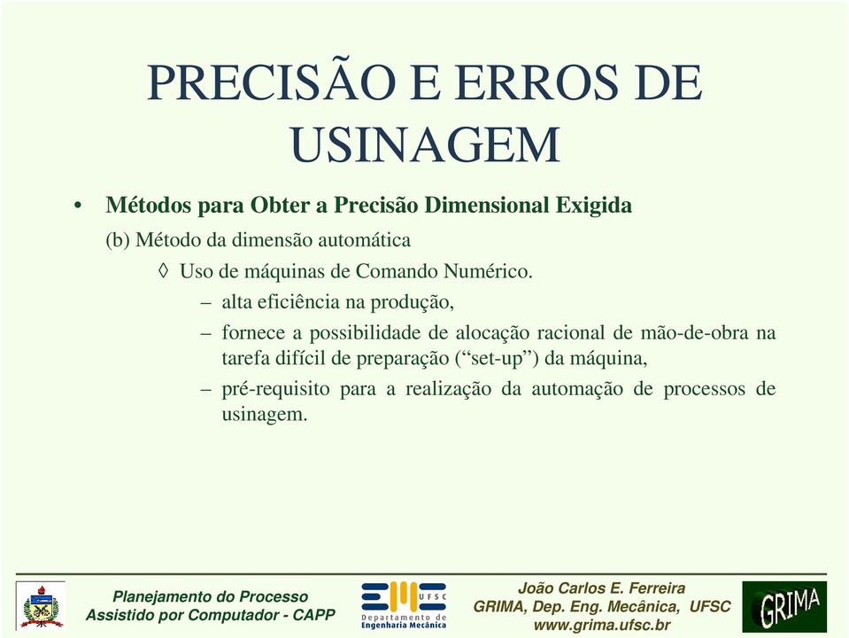 alta eficiência na produção, fornece a possibilidade de alocação racional de