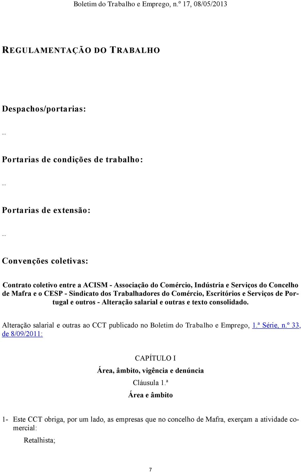 Comércio, Escritórios e Serviços de Portugal e outros - Alteração salarial e outras e texto consolidado.