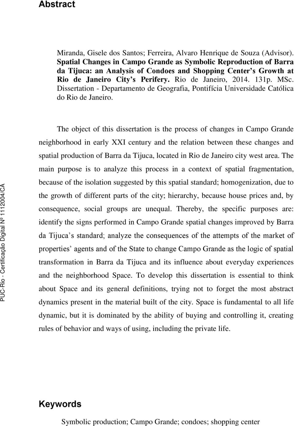 Dissertation - Departamento de Geografia, Pontifícia Universidade Católica do Rio de Janeiro.