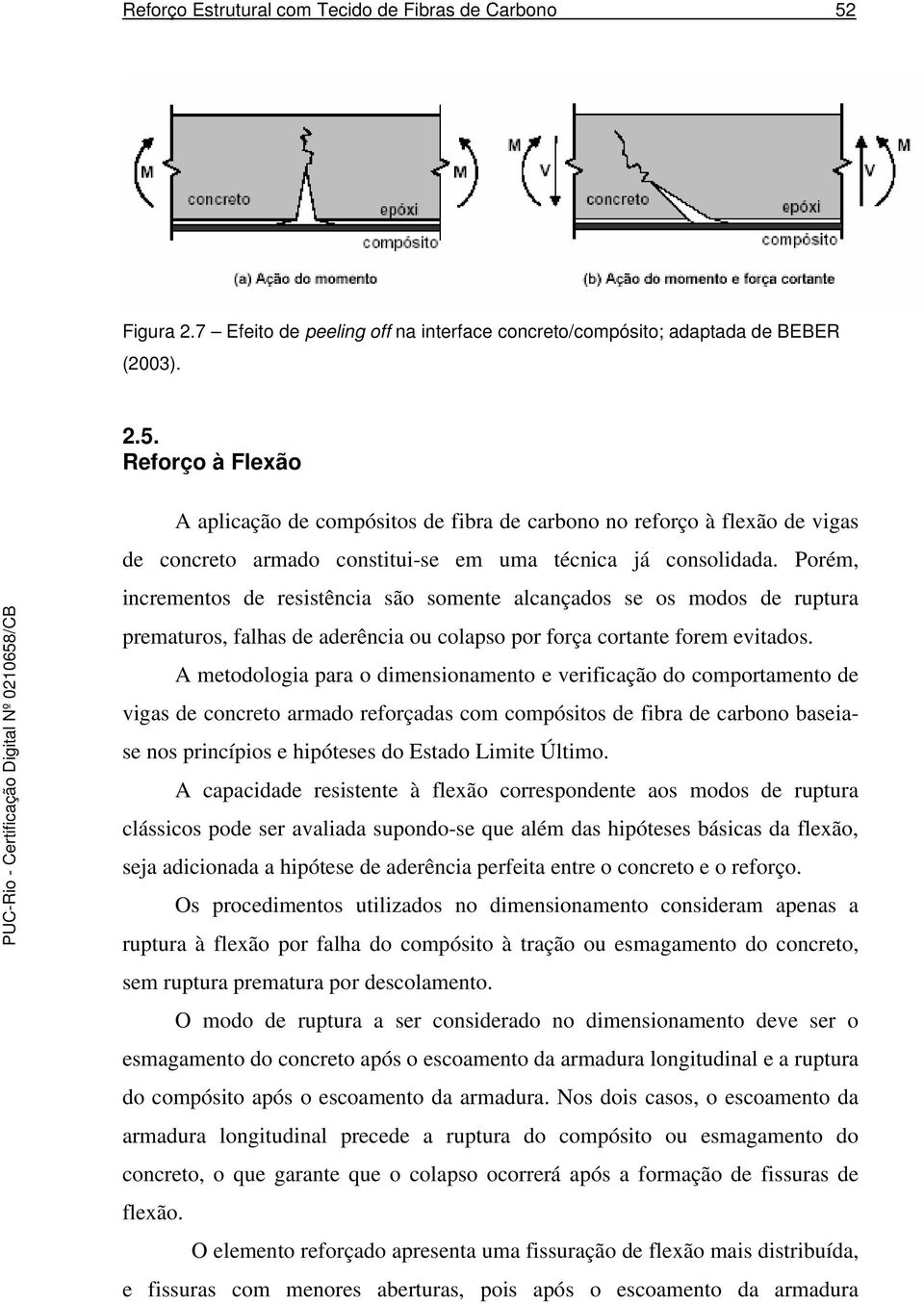 Reorço à Flexão A aplicação de compósitos de ibra de carbono no reorço à lexão de vigas de concreto armado constitui-se em uma técnica já consolidada.