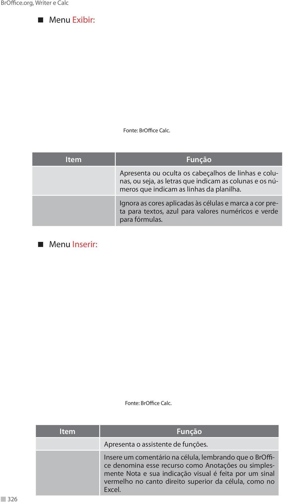 Ignora as cores aplicadas às células e marca a cor preta para textos, azul para valores numéricos e verde para fórmulas.