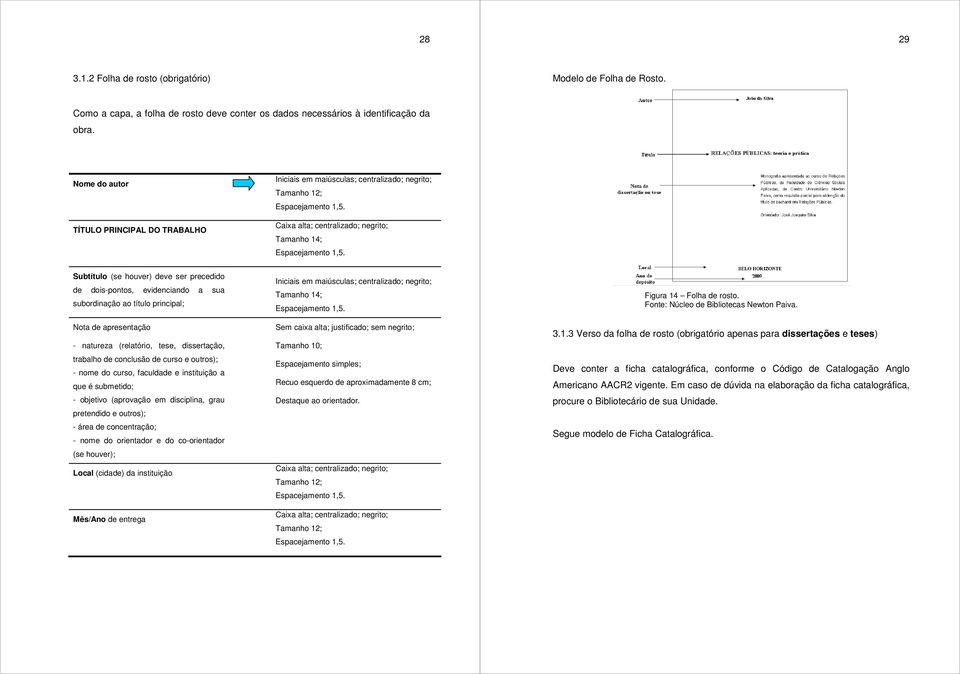 Subtítulo (se houver) deve ser precedido de dois-pontos, evidenciando a sua subordinação ao título principal; Nota de apresentação - natureza (relatório, tese, dissertação, trabalho de conclusão de