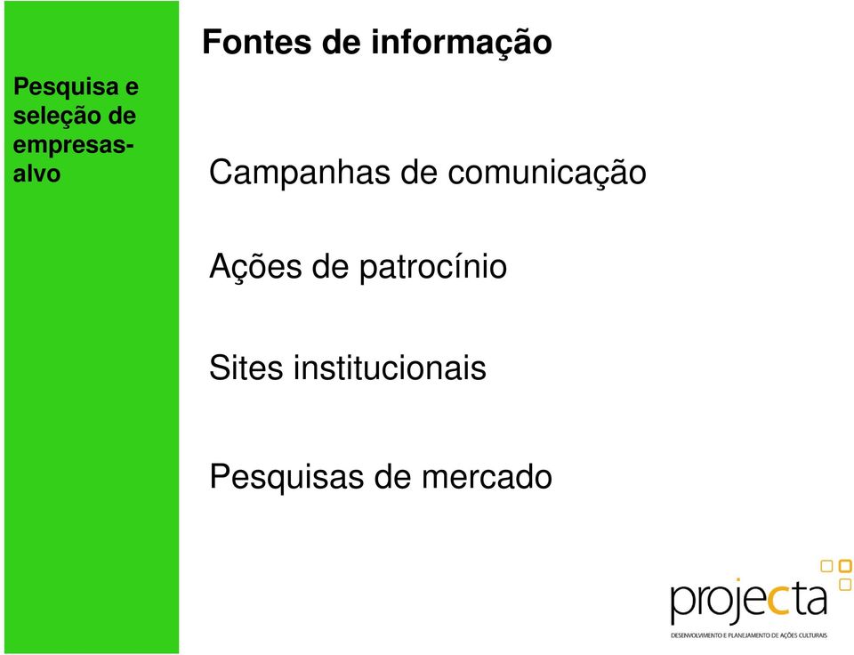 comunicação Ações de patrocínio