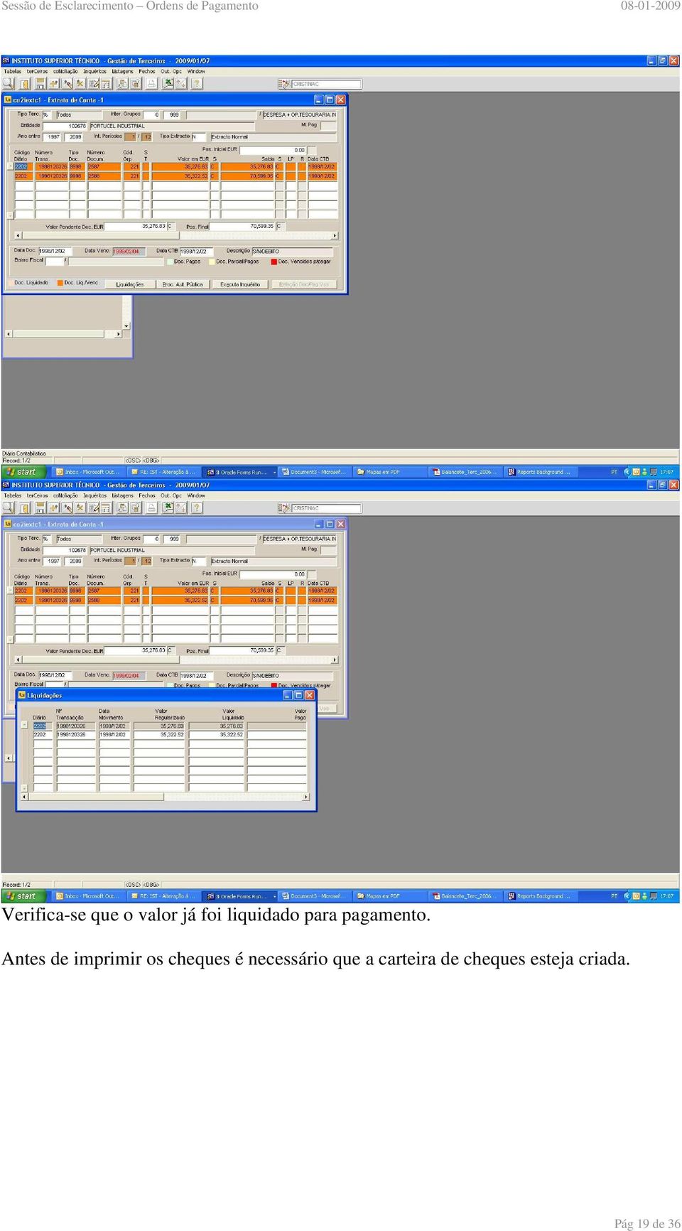 Antes de imprimir os cheques é