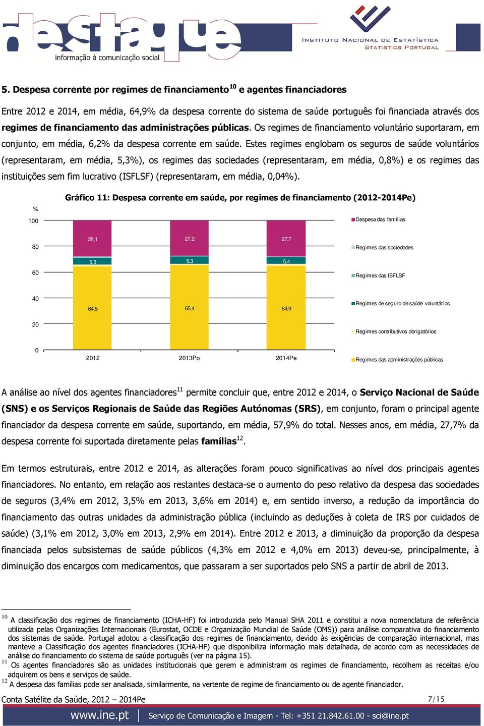 Estes regimes englobam os seguros de saúde voluntários (representaram, em média, 5,3), os regimes das sociedades (representaram, em média,,8) e os regimes das instituições sem fim lucrativo