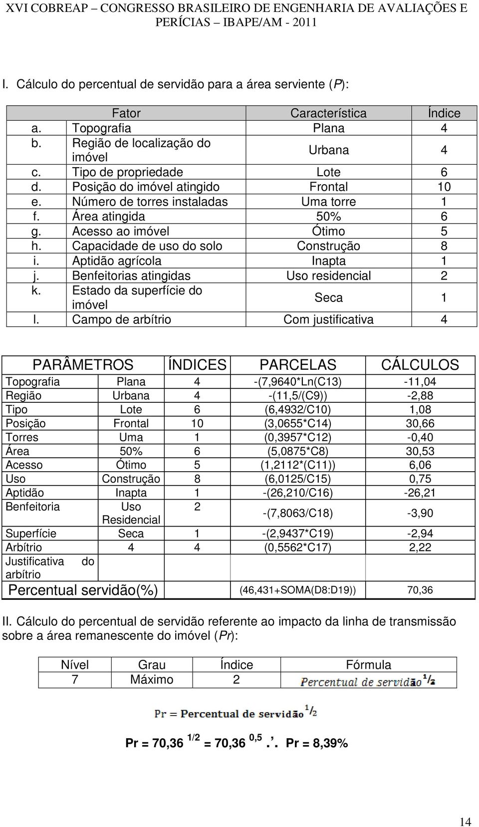 Aptidão agrícola Inapta 1 j. Benfeitorias atingidas Uso residencial 2 k. Estado da superfície do imóvel Seca 1 l.