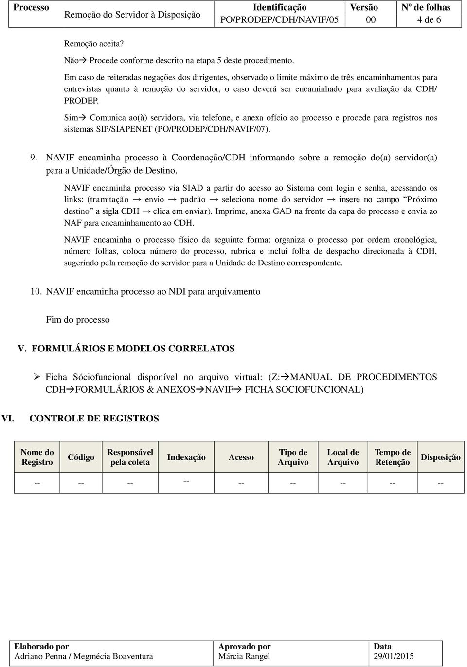 PRODEP. Sim Comunica ao(à) servidora, via telefone, e anexa ofício ao processo e procede para registros nos sistemas SIP/SIAPENET (PO/PRODEP/CDH/NAVIF/07).