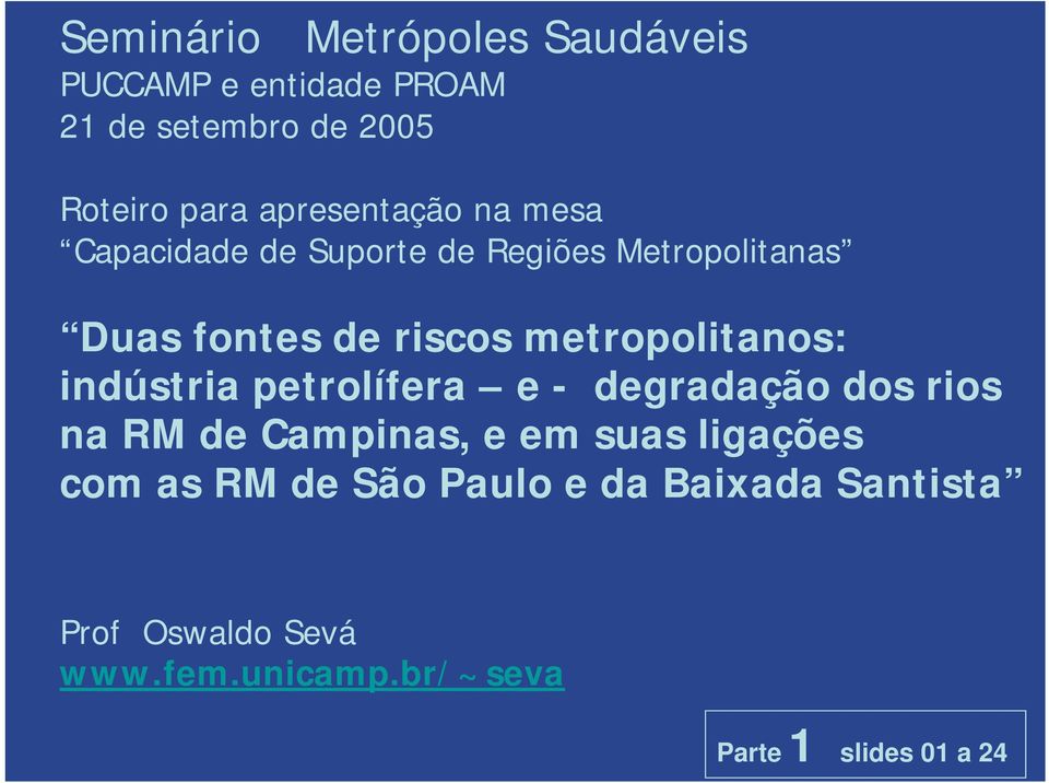 mtropolitnos: indústri ptrolífr - grção dos rios n RM Cmpins, m sus