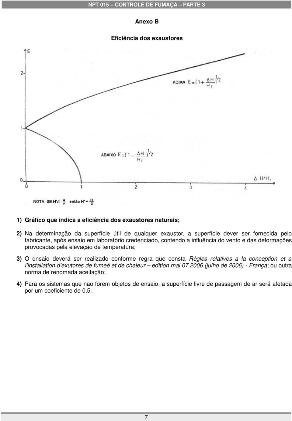 deverá ser realizado conforme regra que consta Règles relatives a la conception et a l installation d exutores de fumeé et de chaleur edition mai 07.