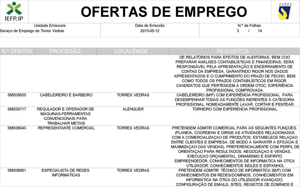 RIGOR NOS DADOS APRESENTADOS E O CUMPRIMENTO DO PRAZO DE FECHO, BEM COMO TODOS OS PRAZOS CONTABILÍSTICOS EM RIGOR. CANDIDATOS QUE PERTENCEM A ORDEM OTOC; EXPERIÊNCIA PROFISSIONAL COMPROVADA.