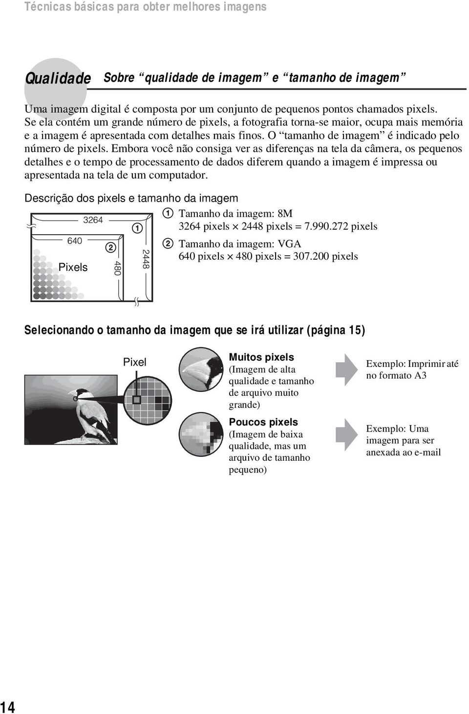 Embora você não consiga ver as diferenças na tela da câmera, os pequenos detalhes e o tempo de processamento de dados diferem quando a imagem é impressa ou apresentada na tela de um computador.