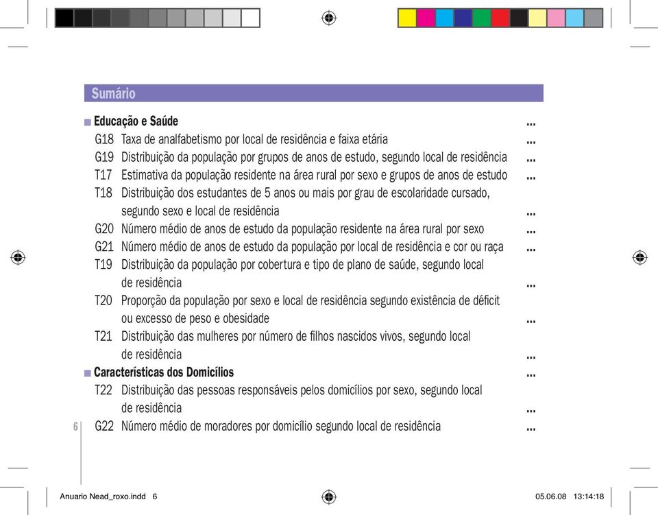 .. T18 Distribuição dos estudantes de 5 anos ou mais por grau de escolaridade cursado, segundo sexo e local de residência.