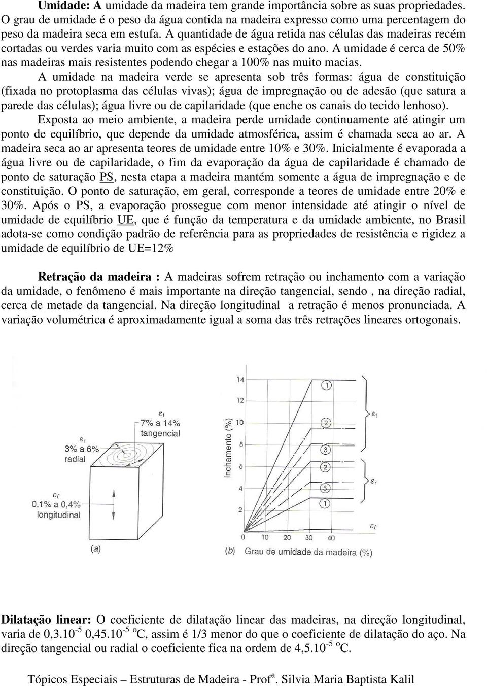 A umidade é cerca de 50% nas madeiras mais resistentes podendo chegar a 100% nas muito macias.