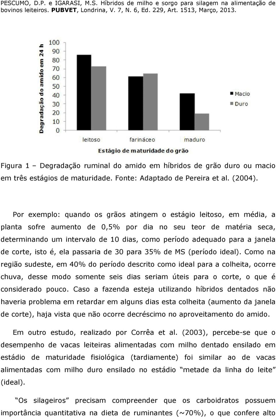 a janela de corte, isto é, ela passaria de 30 para 35% de MS (período ideal).