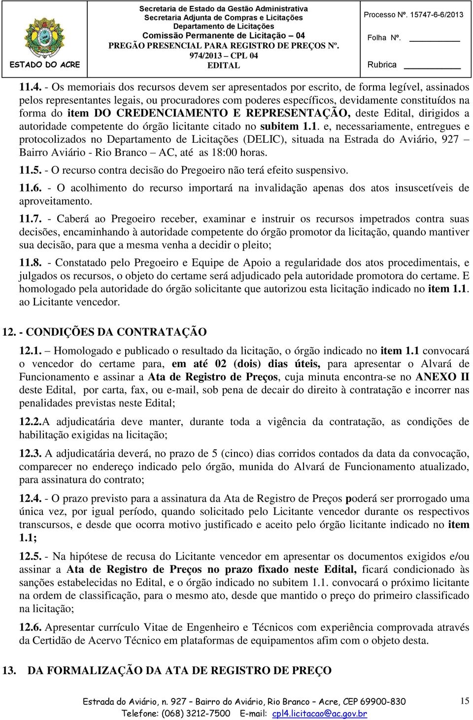 EDITAL Processo Nº. 15747