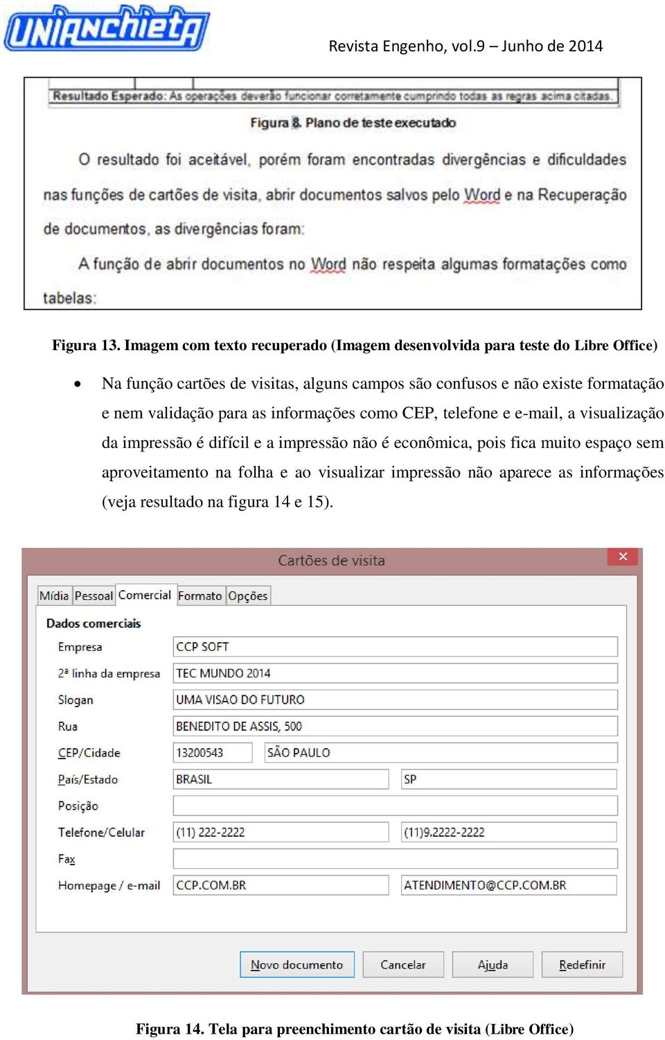 confusos e não existe formatação e nem validação para as informações como CEP, telefone e e-mail, a visualização da impressão é