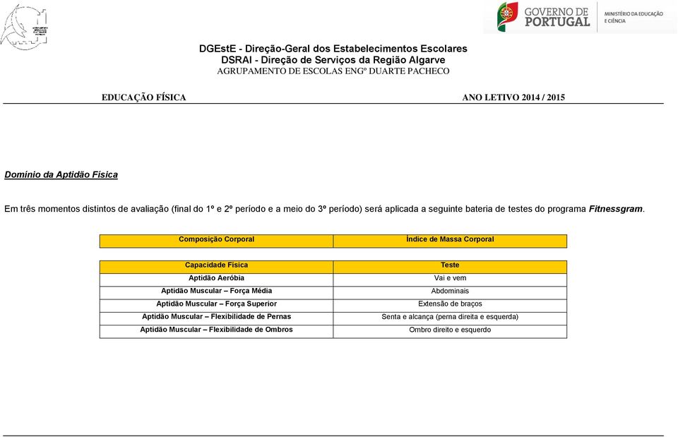 Composição Corporal Índice de Massa Corporal Capacidade Física Aptidão Aeróbia Aptidão Muscular Força Média Aptidão Muscular
