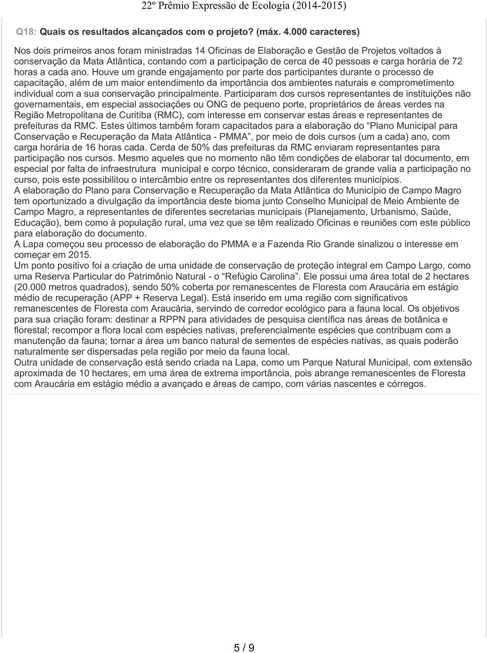 carga horária de 72 horas a cada ano.