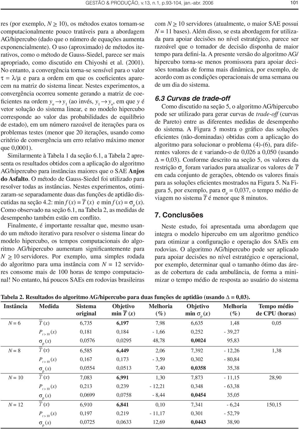 O uso (aproximado) de métodos iterativos, como o método de Gauss-Siedel, parece ser mais apropriado, como discutido em Chiyoshi et al. (2001).