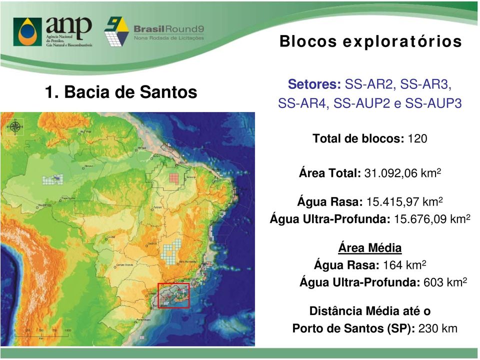 blocos: 120 Área Total: 31.092,06 km 2 Água Rasa: 15.