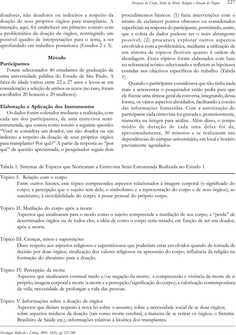 (Estudos e 3). Método Participantes Foram selecionados 40 estudantes de graduação de uma universidade pública do Estado de São Paulo.