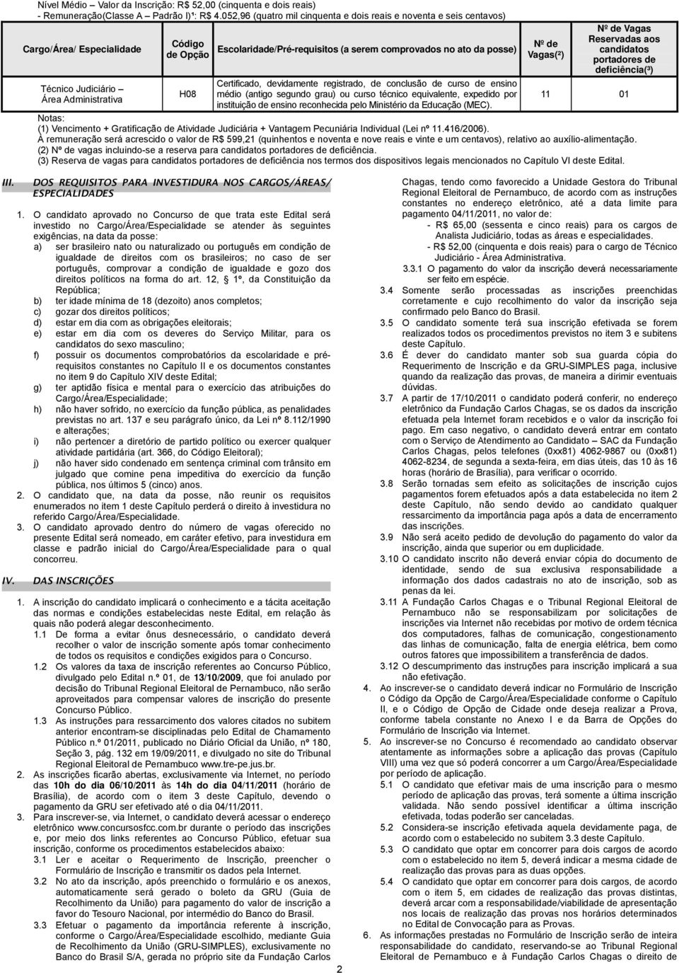 comprovados no ato da posse) Certificado, devidamente registrado, de conclusão de curso de ensino médio (antigo segundo grau) ou curso técnico equivalente, expedido por instituição de ensino