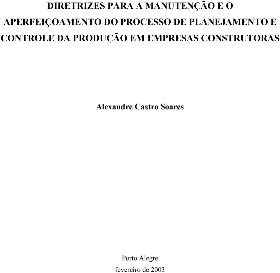 E CONTROLE DA PRODUÇÃO EM EMPRESAS