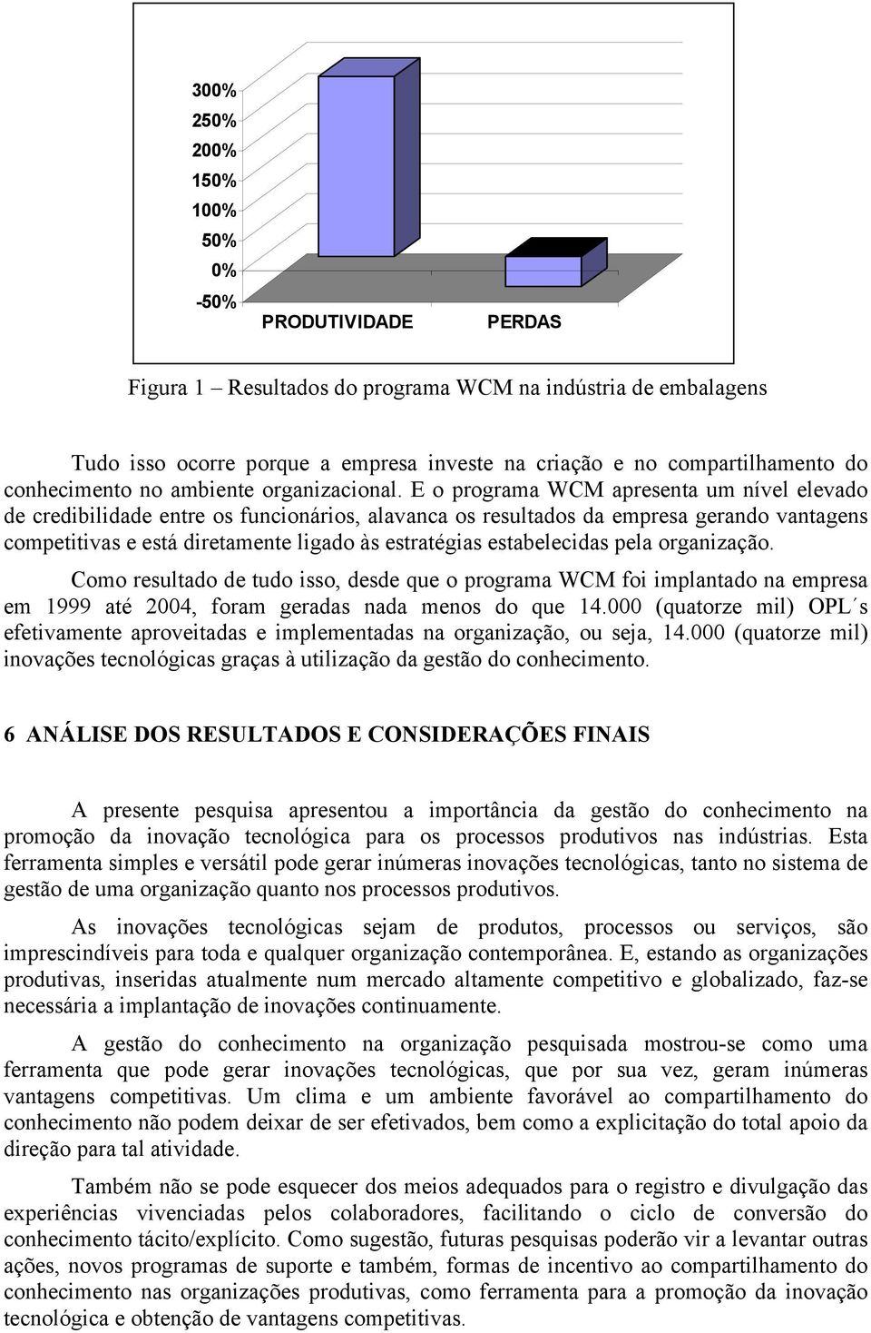 E o programa WCM apresenta um nível elevado de credibilidade entre os funcionários, alavanca os resultados da empresa gerando vantagens competitivas e está diretamente ligado às estratégias