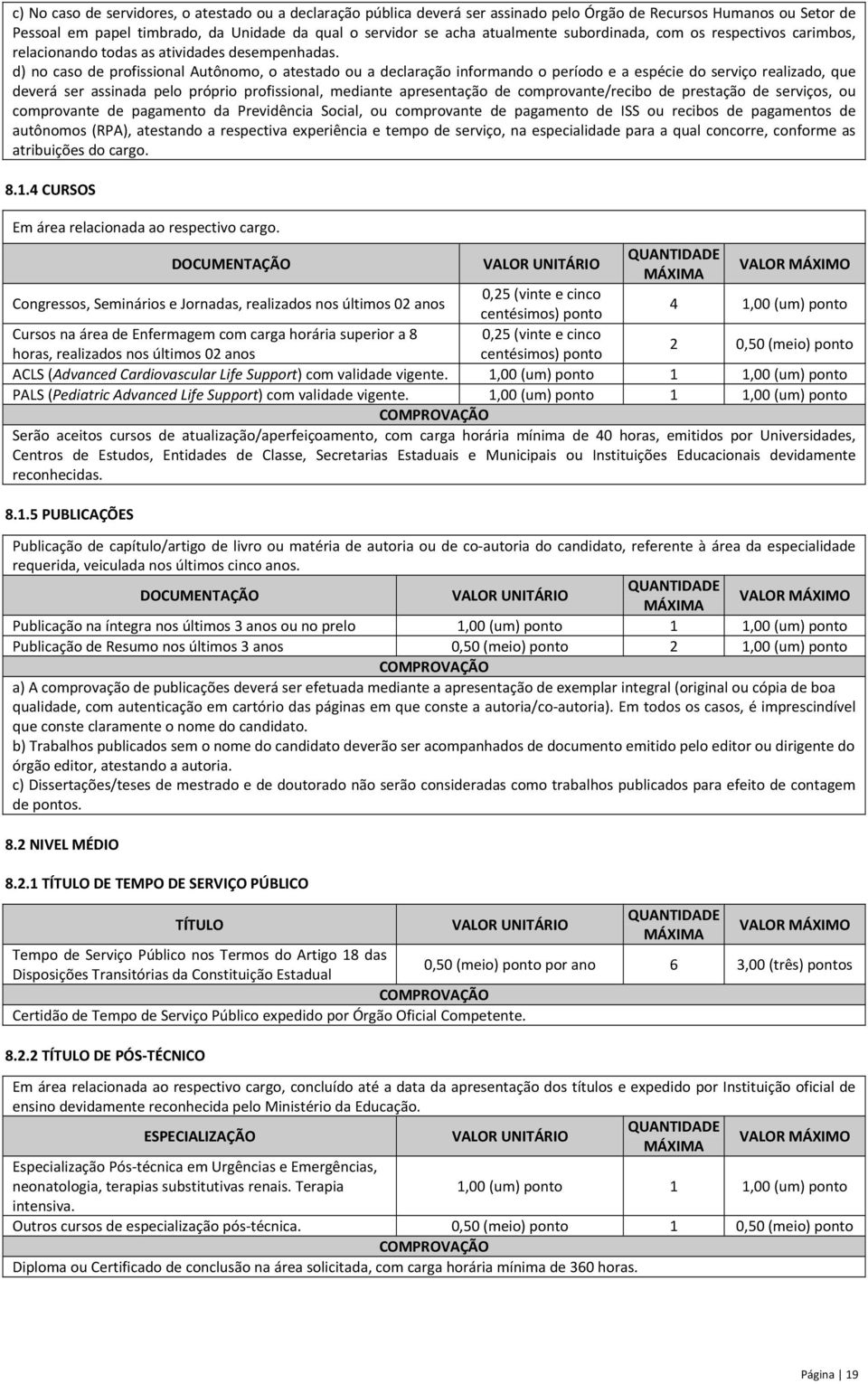 d) no caso de profissional Autônomo, o atestado ou a declaração informando o período e a espécie do serviço realizado, que deverá ser assinada pelo próprio profissional, mediante apresentação de