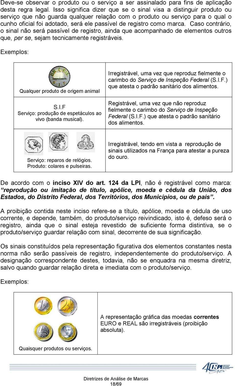 registro como marca. Caso contrário, o sinal não será passível de registro, ainda que acompanhado de elementos outros que, per se, sejam tecnicamente registráveis. Qualquer produto de origem animal S.