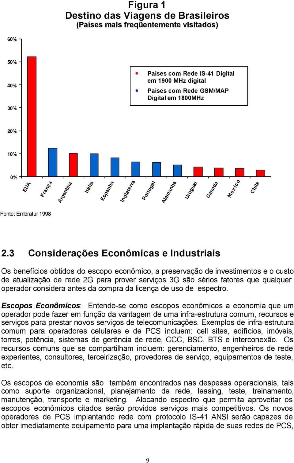 3 Considerações Econômicas e Industriais Os benefícios obtidos do escopo econômico, a preservação de investimentos e o custo de atualização de rede 2G para prover serviços 3G são sérios fatores que