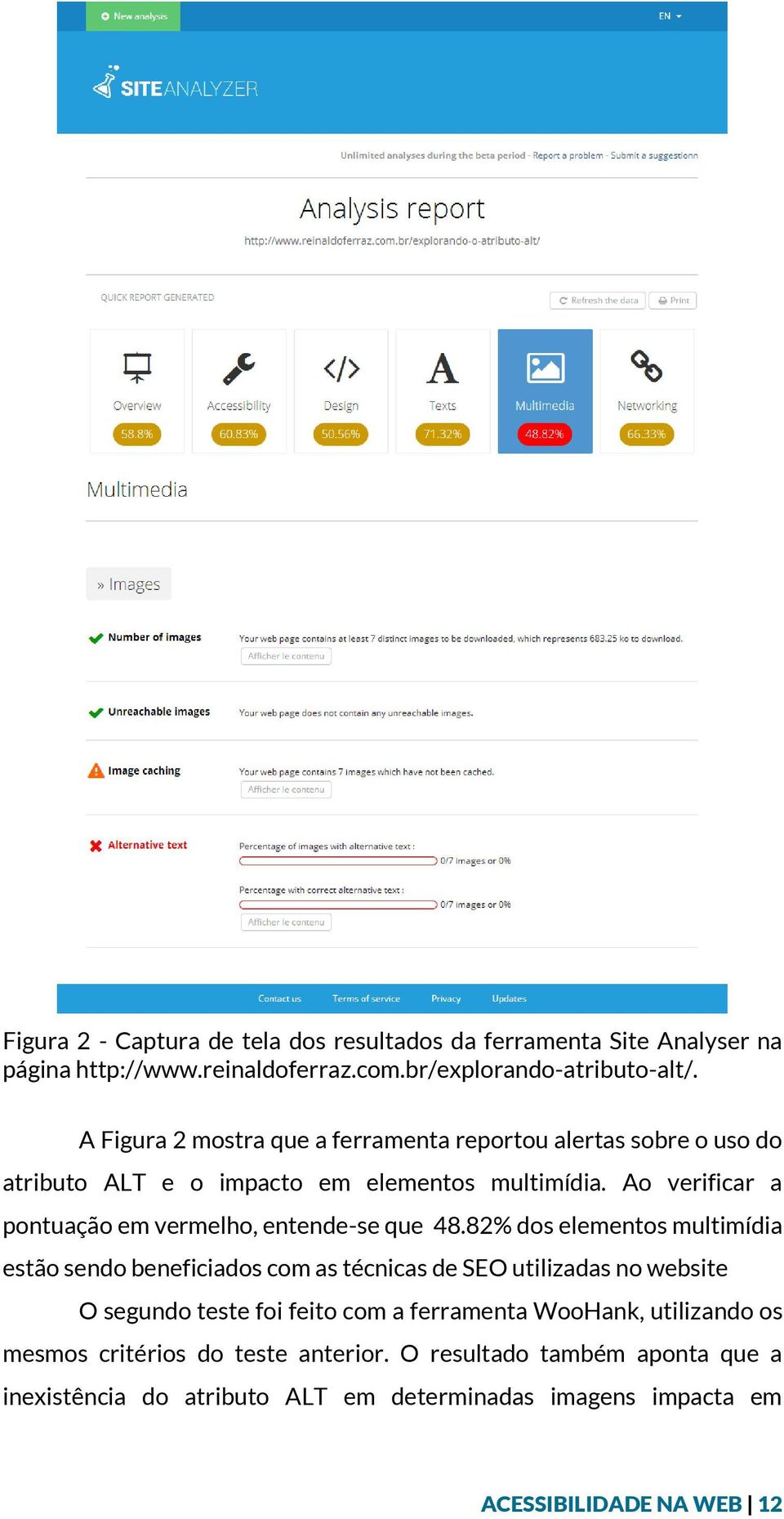 Ao verificar a pontuação em vermelho, entende-se que 48.