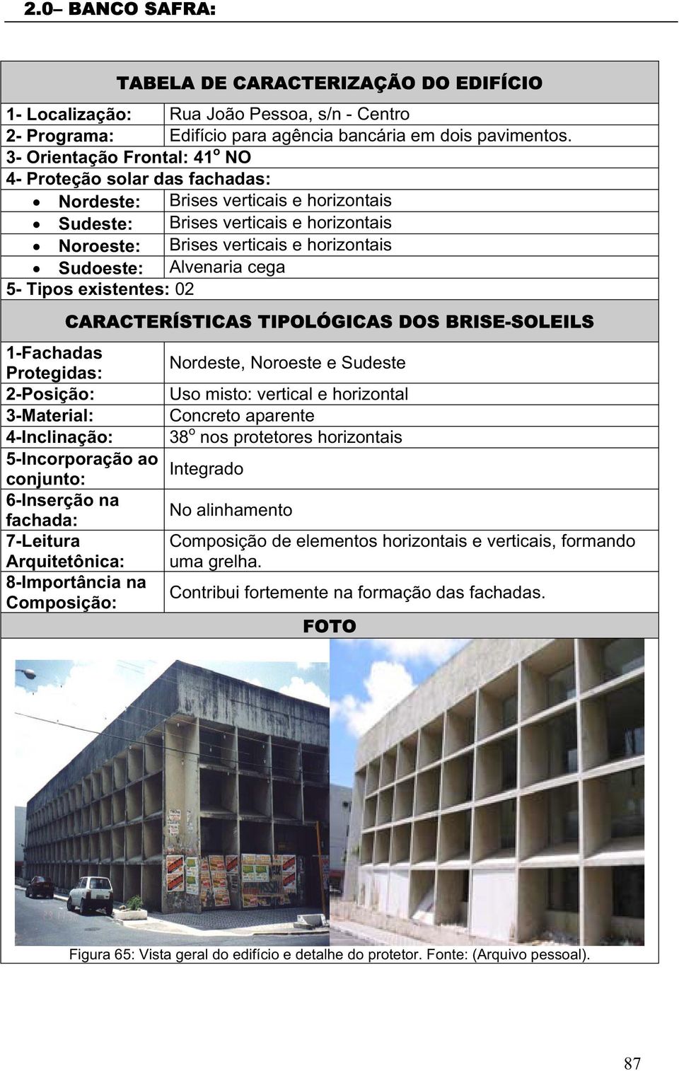 Alvenaria cega 5- Tipos existentes: 2 CARACTERÍTICA TIPÓGICA D BRIE-EI 1-Fachadas Protegidas: 2-Posição: 3-Material: 4-Inclinação: 5-Incorporação ao conjunto: 6-Inserção na fachada: 7-eitura