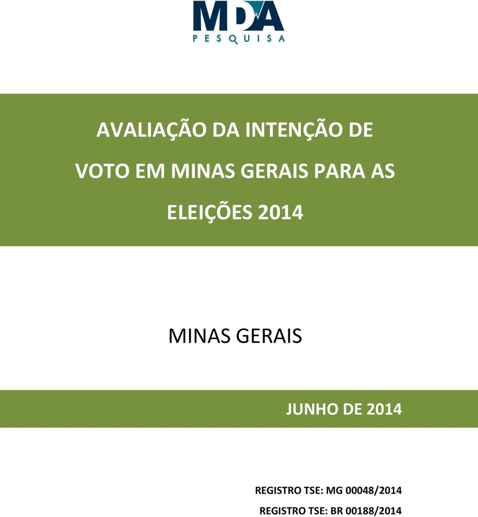 MINAS GERAIS JUNHO DE 2014 REGISTRO