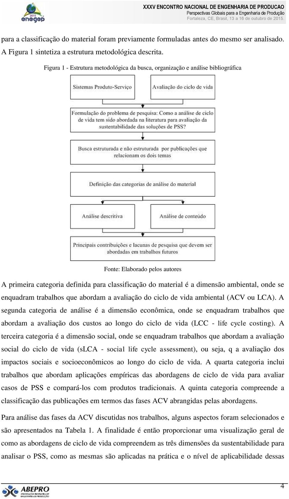 onde se enquadram trabalhos que abordam a avaliação do ciclo de vida ambiental (ACV ou LCA).