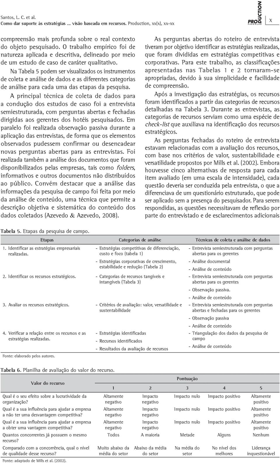 Na Tabela 5 podem ser visualizados os instrumentos de coleta e análise de dados e as diferentes categorias de análise para cada uma das etapas da pesquisa.