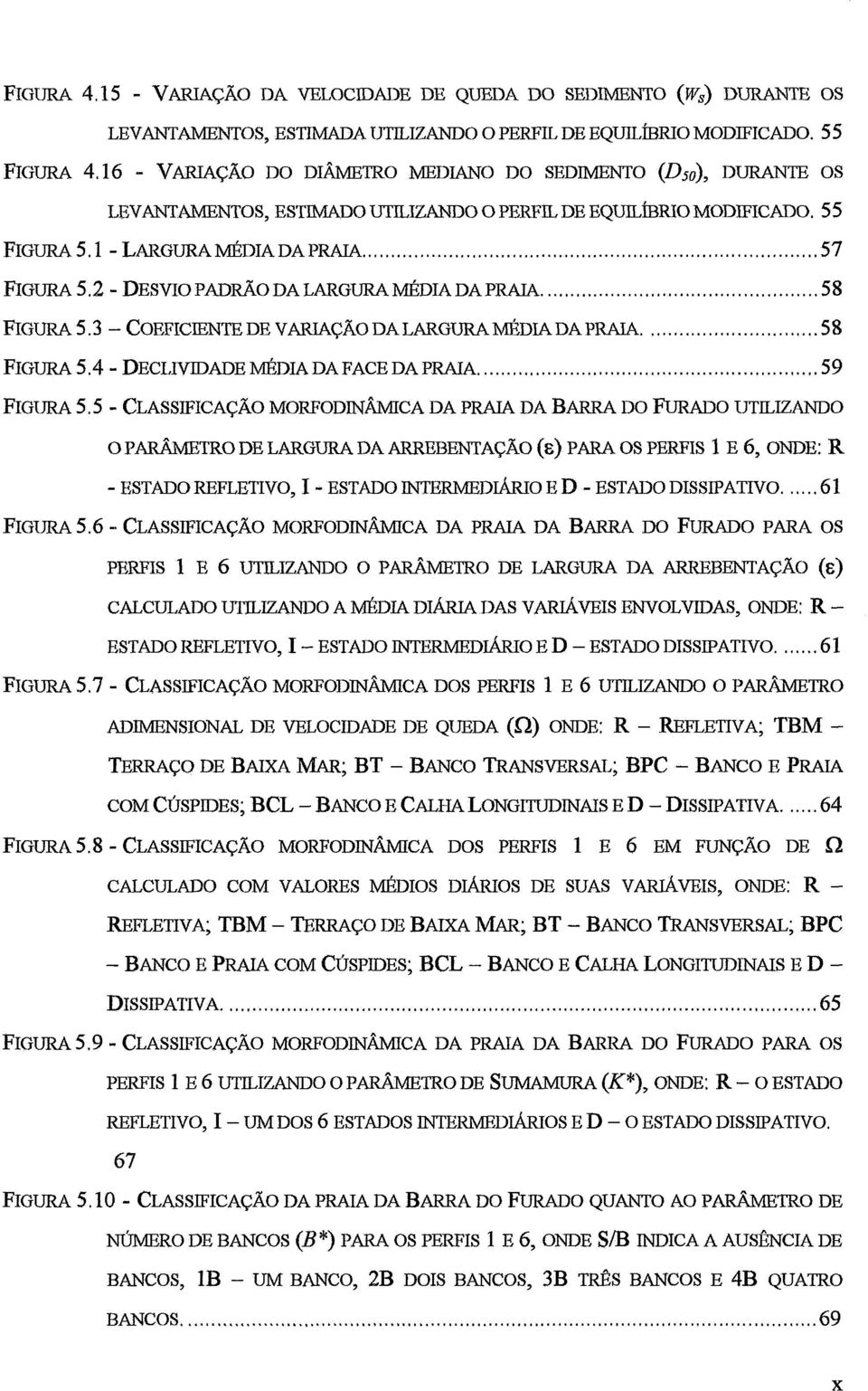 2 - DESVIO PADRÃO DA LARGURA &DIA DA PRAIA.....58 FIGURA 5.3- COEFICIENTE DE VARIAÇÃO DA LARGURA &DIA DA PRAIA.....58 FIGURA 5.4 - DECLMDADE DIA DA FACE DA PRAIA.....59 FIGURA 5.