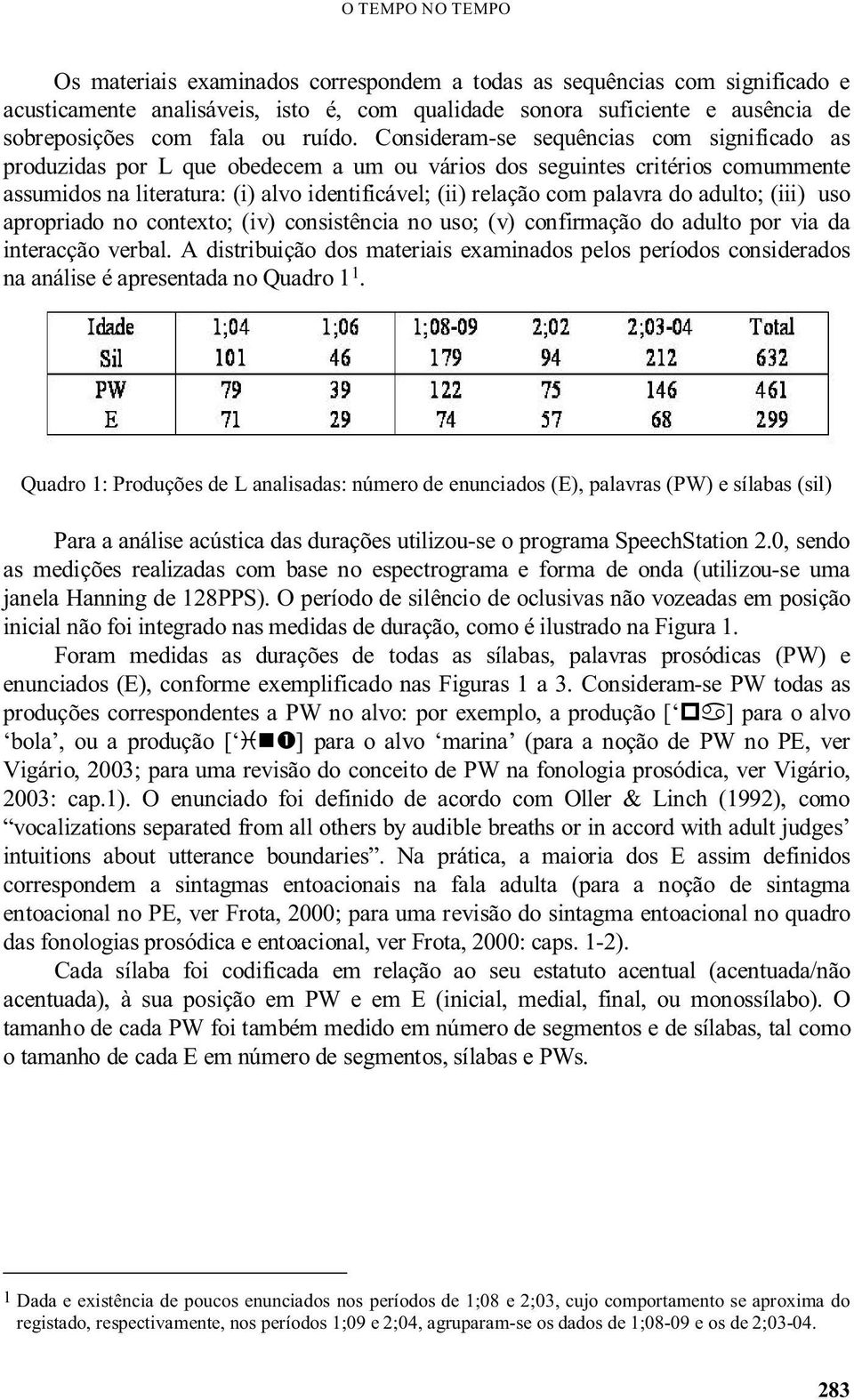 Consideram-se sequências com significado as produzidas por L que obedecem a um ou vários dos seguintes critérios comummente assumidos na literatura: (i) alvo identificável; (ii) relação com palavra