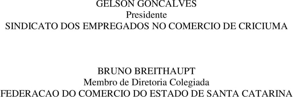 BREITHAUPT Membro de Diretoria Colegiada