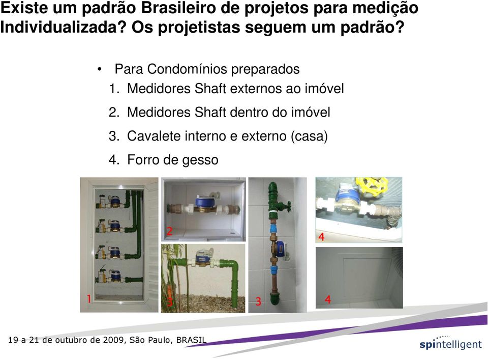 Para Condomínios preparados 1. Medidores Shaft externos ao imóvel 2.