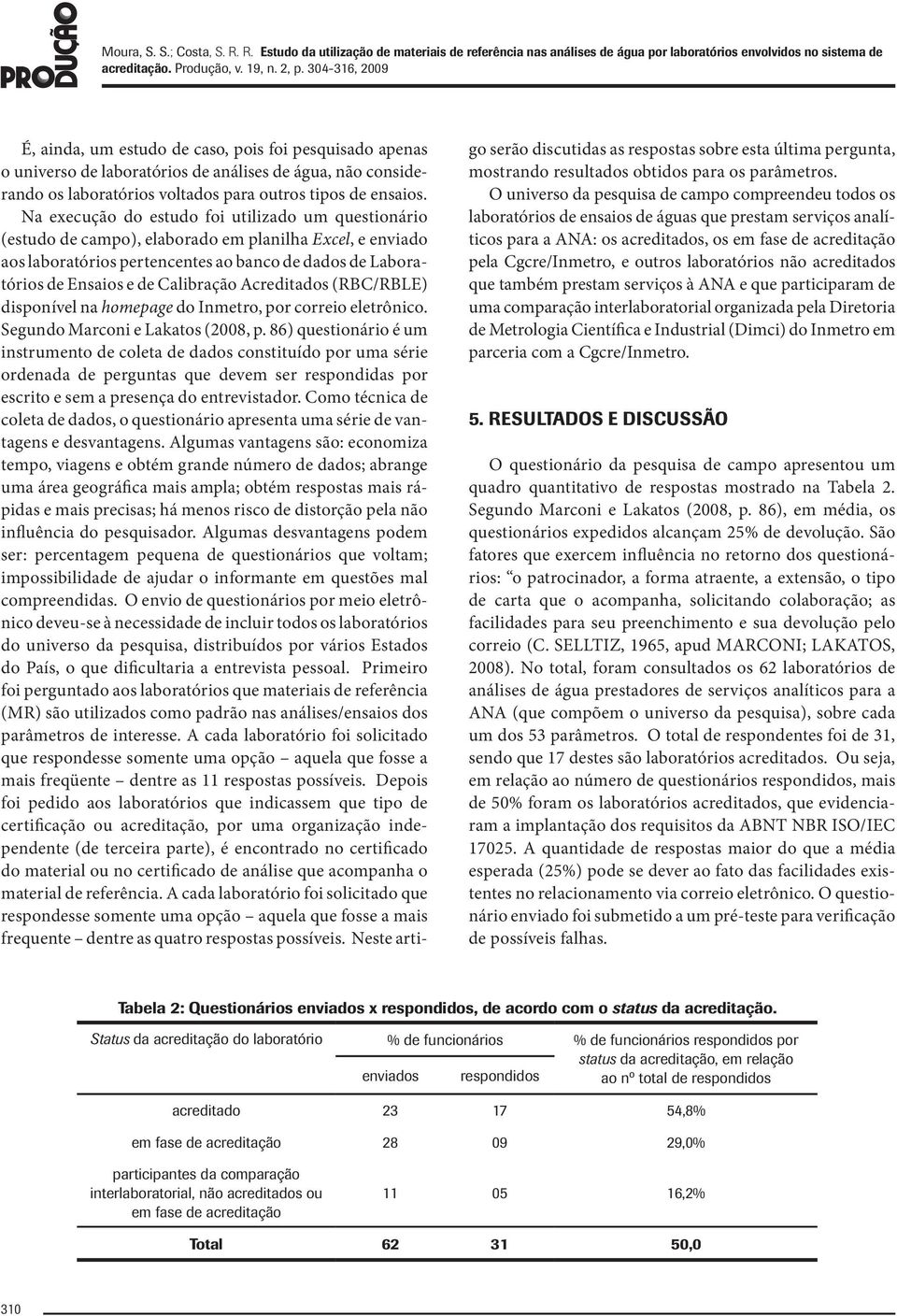 Calibração Acreditados (RBC/RBLE) disponível na homepage do Inmetro, por correio eletrônico. Segundo Marconi e Lakatos (2008, p.