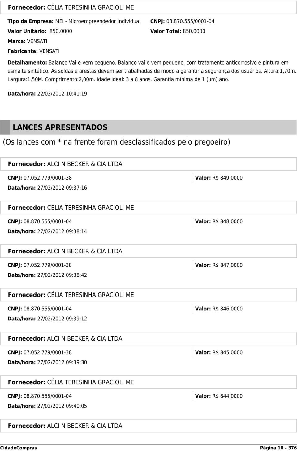 Largura:1,50M. Comprimento:2,00m. Idade Ideal: 3 a 8 anos. Garantia mínima de 1 (um) ano.