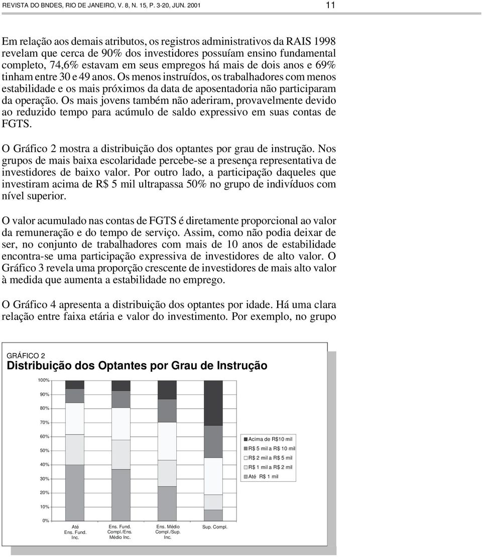 mais de dois anos e 69% tinham entre 30 e 49 anos. Os menos instruídos, os trabalhadores com menos estabilidade e os mais próximos da data de aposentadoria não participaram da operação.