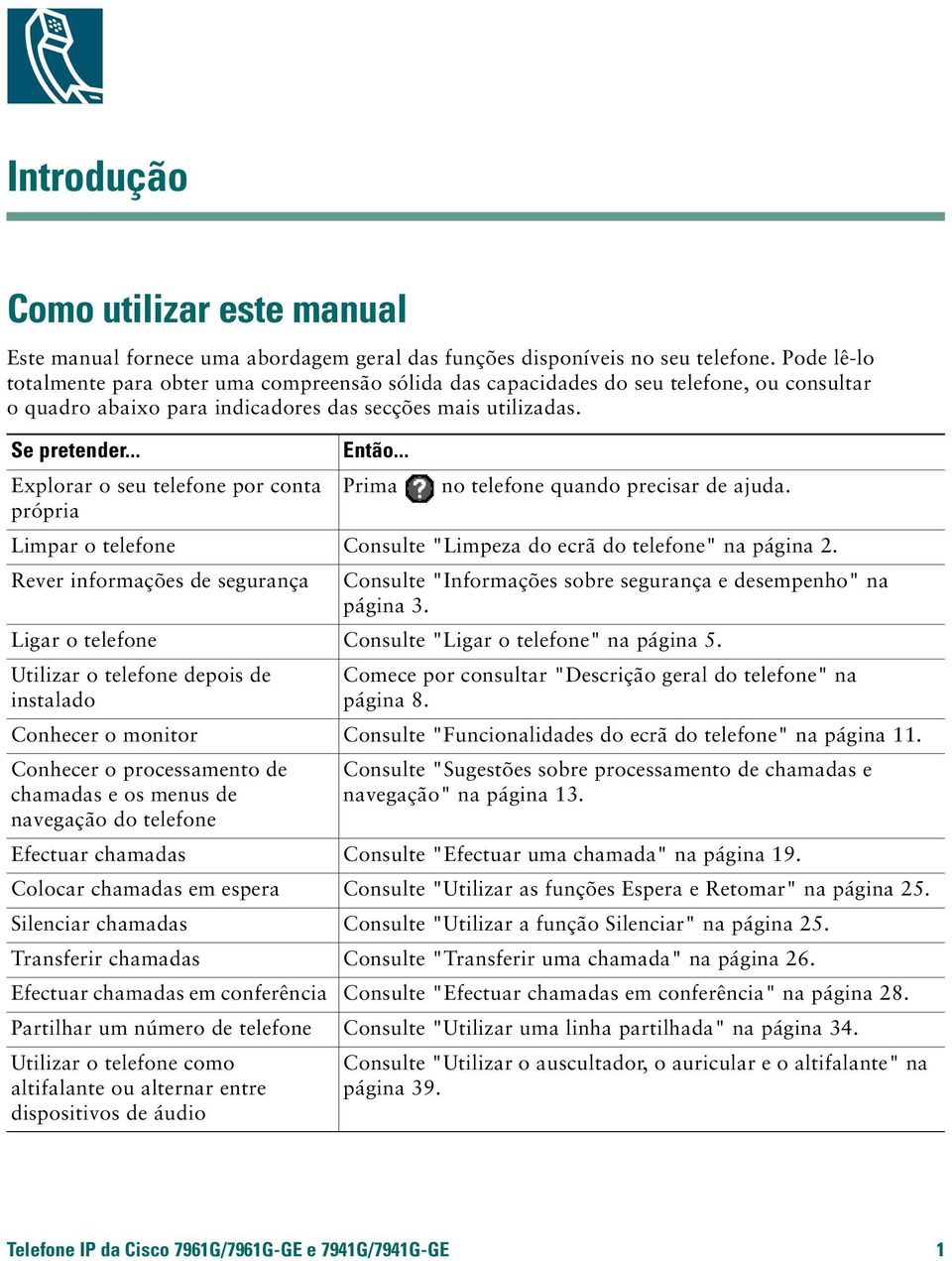 .. Explorar o seu telefone por conta Prima no telefone quando precisar de ajuda. própria Limpar o telefone Consulte "Limpeza do ecrã do telefone" na página 2.