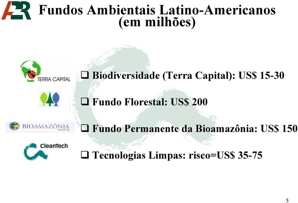 Florestal: US$ 200 Fundo Permanente da