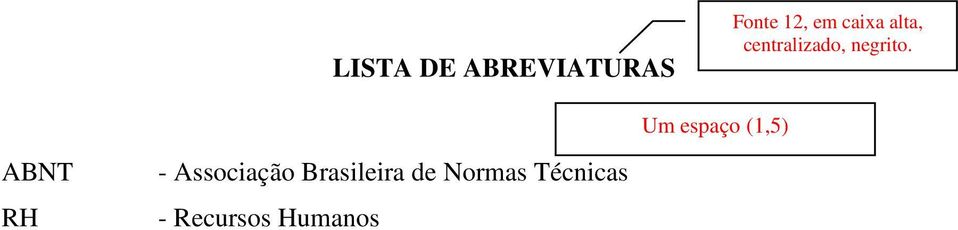 Um espaço (1,5) ABNT RH - Associação